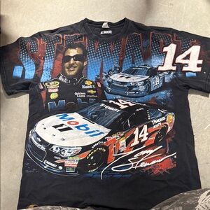 Nascar Black and Red Graphic Tee Vintage Tony Stewart